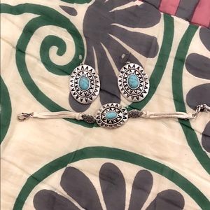 Lucky Brand Turquoise Earrings and Bracelet Set